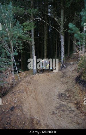 Mountainbiken, Pontypridd, Wales Stockfoto