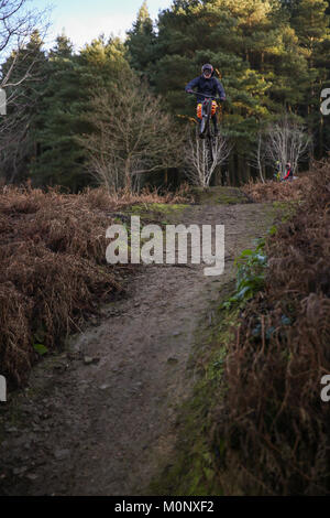 Mountainbiken, Pontypridd, Wales Stockfoto