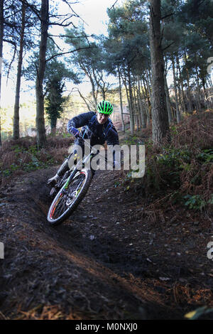 Mountainbiken, Pontypridd, Wales Stockfoto