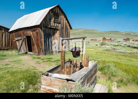 Bild aus Bodie State Historic Park in der Nähe des Mono Lake und Bridgeport, Kalifornien. Stockfoto