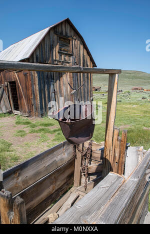 Bild aus Bodie State Historic Park in der Nähe des Mono Lake und Bridgeport, Kalifornien. Stockfoto