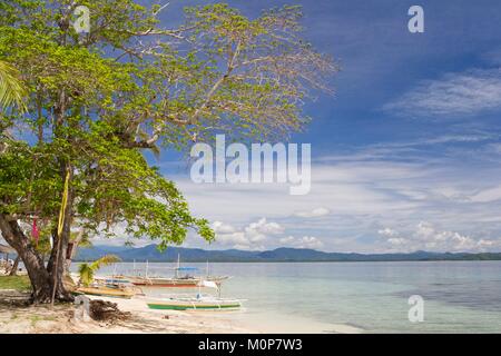 Philippinen, Palawan, Roxas, grüne Insel Bucht, Insel Purao Stockfoto