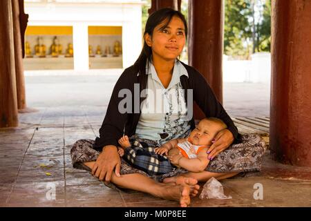 Myanmar, Yangon, Rangun, ex-Hauptstadt ok Birma, Shwedagon Pagode Stockfoto