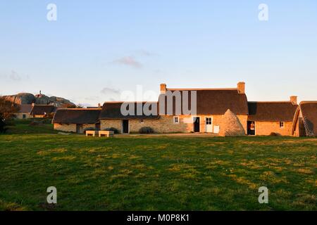 Frankreich, Finistere, Pays Pagan, Kerlouan, historischen Dorf Meneham, ehemaliger Weiler der Fischer und Algen wiederhergestellt Stockfoto