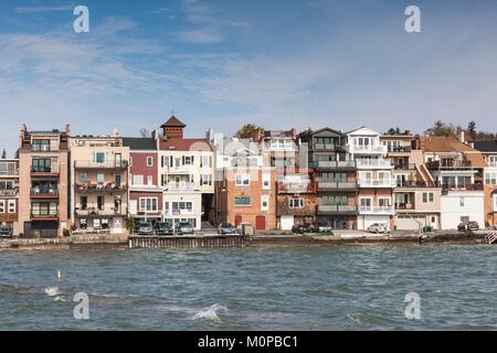 United States, New York, Finger Lakes Region, Skaneateles, mit Blick auf das Dorf Stockfoto