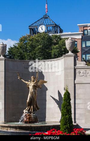 United States, New York, Hudson Valley, Saratoga Springs, Congress Park, Geist des Lebens Statue von Daniel Chester French Stockfoto