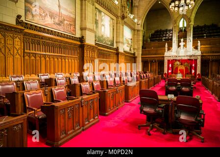 Kanada, Ontario, Ottawa, der Hauptstadt Kanadas, das kanadische Parlament Gebäude, Senat Kammer, Anbauteile innen Stockfoto