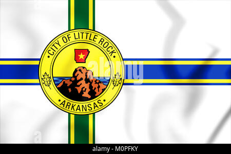3D-Markierung von Little Rock (Arkansas), USA. 3D-Darstellung. Stockfoto
