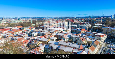 Panoramablick über Göteborg mit historischen Stadtteil Haga im Winter, Schweden Stockfoto