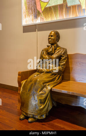 Anzeige innerhalb der Harriet Tubman Underground Railroad Visitor Centre, Kirche Creek, Maryland, Vereinigte Staaten. Stockfoto