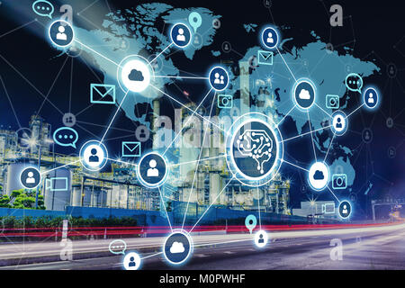 Ki (Künstliche Intelligenz) und in der Industrie. Stockfoto