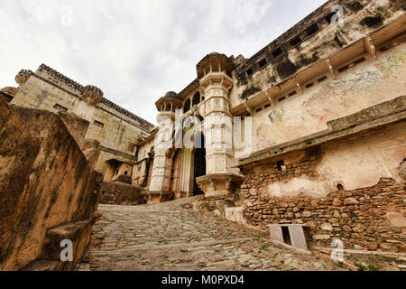 Die hathi Pol Elefant Tor an der Bundi Palace, Bundi, Rajasthan, Indien Stockfoto