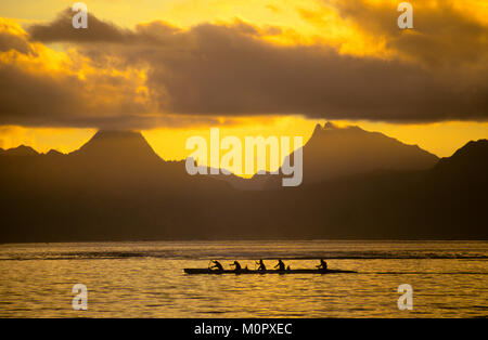 Papeete (ausgesprochen "pap-ee-air-Tay") ist die Hauptstadt von Französisch-Polynesien. Es befindet sich auf der Insel Tahiti in der Windward Islands Region liegt. Stockfoto