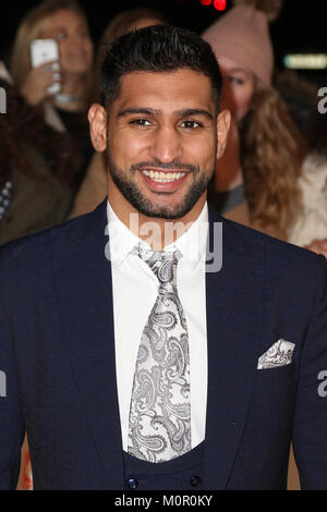 London, Großbritannien. 23. Januar, 2018. Amir Khan, National Television Awards, die O2-London, Großbritannien, 23. Januar 2018, Foto von Richard Goldschmidt Stockfoto