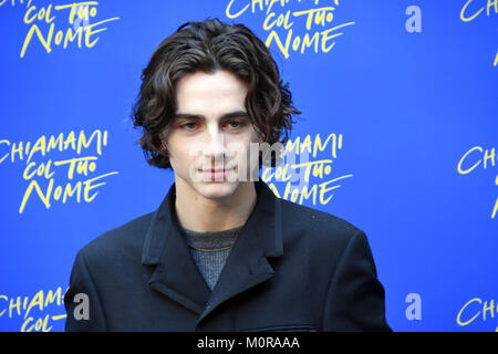 Rom, Italien, 24. Januar 2018 Hotel de Russie - Photocall film Präsentation Chiamami Col Tuo Nome, Timothée Chalamet in der Rolle von Elio Credit: Giuseppe Andidero/Alamy leben Nachrichten Stockfoto