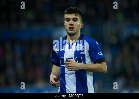 Vitoria, Spanien. 24 Jan, 2018. (32) Martin Aguirregabiria Padilla während der spanischen Copa del Rey 2017-2018 Fußball Match zwischen Alaves und Valencia C.F am Mendizorroza Stadium, in Vitoria, Nordspanien, Mittwoch, Januar, 24, 2018. Credit: Gtres Información más Comuniación auf Linie, S.L./Alamy leben Nachrichten Stockfoto