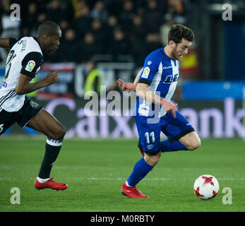 Vitoria, Spanien. 24 Jan, 2018. (11) Ibai Gomez während der spanischen Copa del Rey 2017-2018 Fußball Match zwischen Alaves und Valencia C.F am Mendizorroza Stadium, in Vitoria, Nordspanien, Mittwoch, Januar, 24, 2018. Credit: Gtres Información más Comuniación auf Linie, S.L./Alamy leben Nachrichten Stockfoto