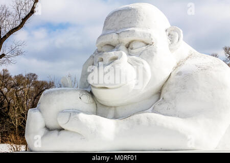 Harbin, China - Februar 2013: Schnee Skulpturen im 25. China Harbin Sun Island International Schnee Skulptur Kunst Expo. In der Stadt Harbin, Heil entfernt Stockfoto