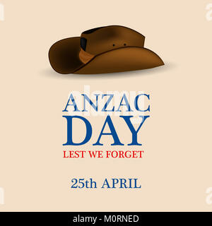 Illustration des Anzac Day Hintergrunds. Der Anzac Day ist ein nationaler Gedenktag in Australien und Neuseeland Stockfoto