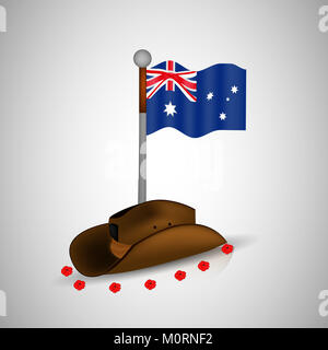 Illustration des Anzac Day Hintergrunds. Der Anzac Day ist ein nationaler Gedenktag in Australien und Neuseeland Stockfoto
