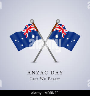 Illustration des Anzac Day Hintergrunds. Der Anzac Day ist ein nationaler Gedenktag in Australien und Neuseeland Stockfoto