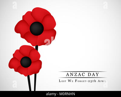 Illustration des Anzac Day Hintergrunds. Der Anzac Day ist ein nationaler Gedenktag in Australien und Neuseeland Stockfoto