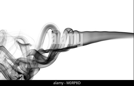 Abstrakte wirbelt der Rauch über den weißen Hintergrund Stockfoto
