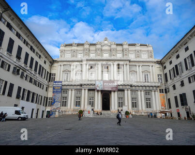 Genua (Genova), Italien, 11. Januar 2018 - Ansicht des Palazzo Ducale in der Innenstadt von Genua (Genova), Italien. Stockfoto