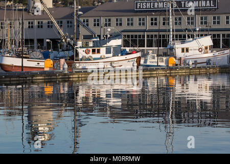 Usa, Washington, Seattle, Fishermen's Terminal Stockfoto