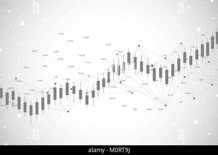 Business candle stick Grafik der Börse investment Trading ackground Design. Börse Chart. Bullish point, Trend von Graph. Vector Illustration. Stock Vektor