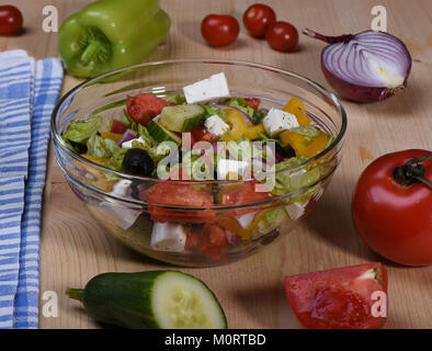 Salat im Glas Salatschüssel Stockfoto