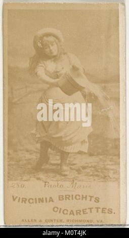 Handelskarte mit der Schauspielerin Paola Marie aus der Serie „Actors and Actresses“ (N45, Typ 1), die für Virginia Brights Zigaretten produziert wurde. Stockfoto