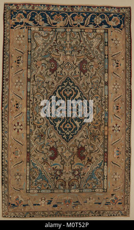 Dieser Teppich, der im Metropolitan Museum of Art untergebracht ist, ist ein Beispiel für komplizierte Textilhandwerkskunst. Das Stück spiegelt historische Textiltechniken und -Design wider und zeigt die Schönheit antiker Teppiche und ihre kulturelle Bedeutung. Stockfoto