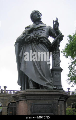 Carl Maria von Weber Dresden. Theaterplatz. Stockfoto