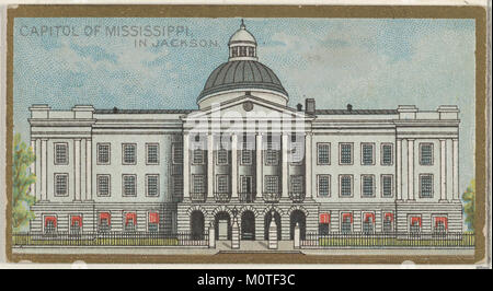 Ein Bild des Mississippi State Capitol in Jackson aus der Serie General Government and State Capitol Buildings von Allen & Ginter Cigarettes Brands. Das Foto repräsentiert Architektur- und Regierungsgeschichte. Stockfoto