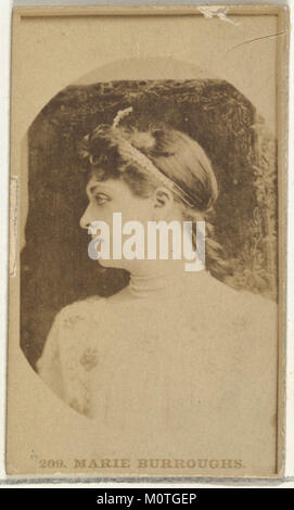 Diese Karte mit der Schauspielerin Marie Burroughs war Teil der Actors and Actress Serie (N145-3), die von Duke Sons & Co. Herausgegeben wurde, um Cross Cut Zigaretten zu bewerben. Es handelt sich um eine Vintage-Sammelkarte, die Burroughs' Nachahmung darstellt. Stockfoto