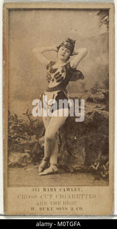 Eine Sammelkarte mit Mary Cawley aus der Serie *Actors and Actress* von Duke Sons & Co., die im frühen 20. Jahrhundert für Cross Cut Zigaretten wirbt. Stockfoto