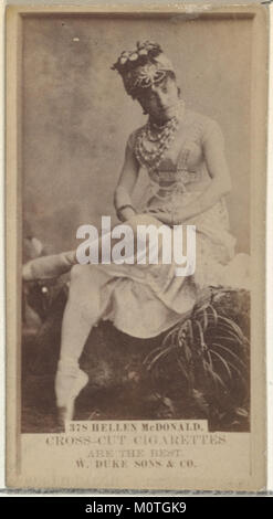 Die Karte Nummer 378 aus der Schauspielerserie zeigt Helen McDonald. Diese von Duke Sons & Co. Ausgegebene Sammelkarte war Teil einer Marketingaktion zur Förderung von Cross Cut Zigaretten. Die Serie zeigt bedeutende Schauspieler und Schauspielerinnen dieser Zeit. Stockfoto