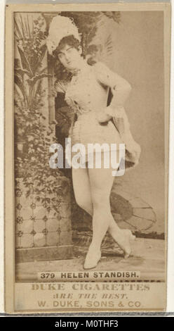Diese Karte aus der Schauspielerserie zeigt Helen Standish, eine Schauspielerin, die von Duke Sons & Co. Im Rahmen ihrer Marketingbemühungen im frühen 20. Jahrhundert für Duke Zigaretten promoviert wurde. Stockfoto