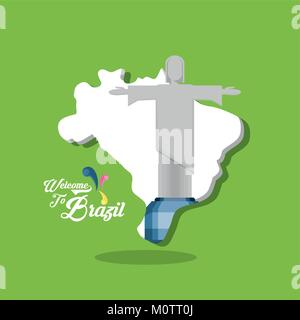 Zu den Brasilien design Willkommen Stock Vektor