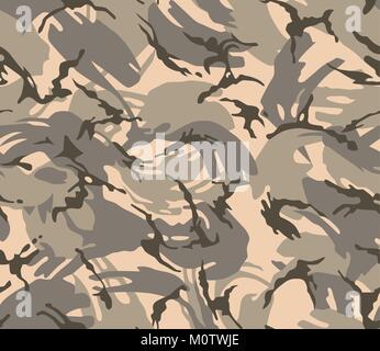Camouflage nahtlose Muster. Militärische drucken Wüste in Farbe. Armee Hintergrund. Stock Vektor