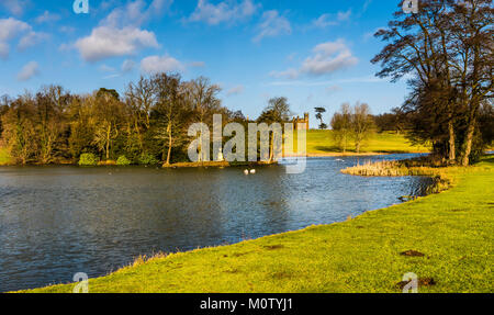 Octagon See bei Stowe Landscape Gardens, Buckinghamshire, Großbritannien Stockfoto