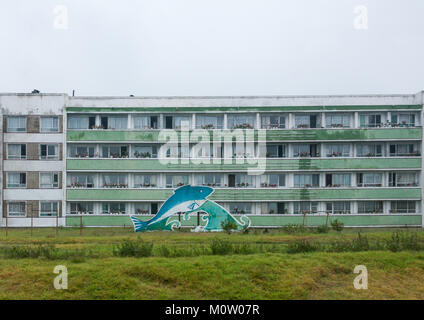 Apartments Gebäude für die Fischer, die Provinzen Süd-Hamgyong Provinz, Hamhung, Nordkorea Stockfoto