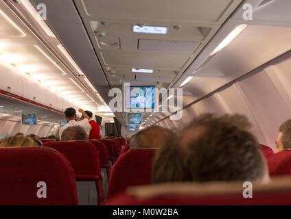 In einem Air Koryo Tupolew Flugzeug, Pyongan Provinz, Pyongyang, Nordkorea Stockfoto