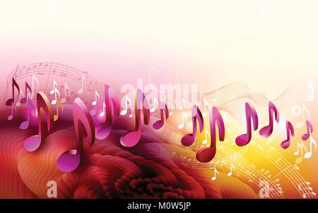 Abstrakte Noten design Hintergrund mit 3d-Noten Stock Vektor