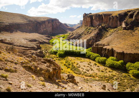 Allgemeine Ansicht der Pinturas River Canyon in der Provinz Santa Cruz in Argentinien Stockfoto