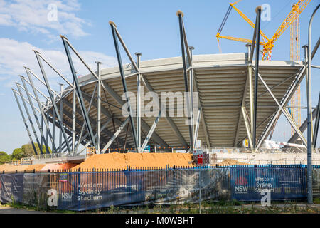Die NSW Regierung baut neue 30000 Sitz Western Sydney Stadion auf dem Gelände der ehemaligen Schwimmbad Parramatta, Sydney, Australien Stockfoto