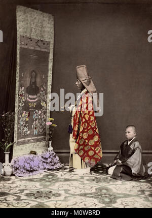 C. 1880 Japan - buddhistische Priester Stockfoto