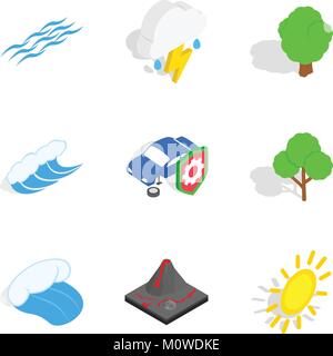 Einstellung Icons Set, isometrische Stil Stock Vektor