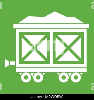 Warenkorb auf Rädern mit Gold Symbol grün Stock Vektor